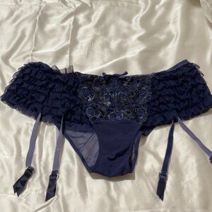 Victoria's Secret Navy sequined/ruffle panty L